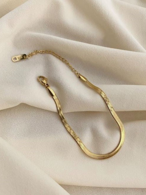 GOLD FLAT SNAKE CHAIN BRACELET