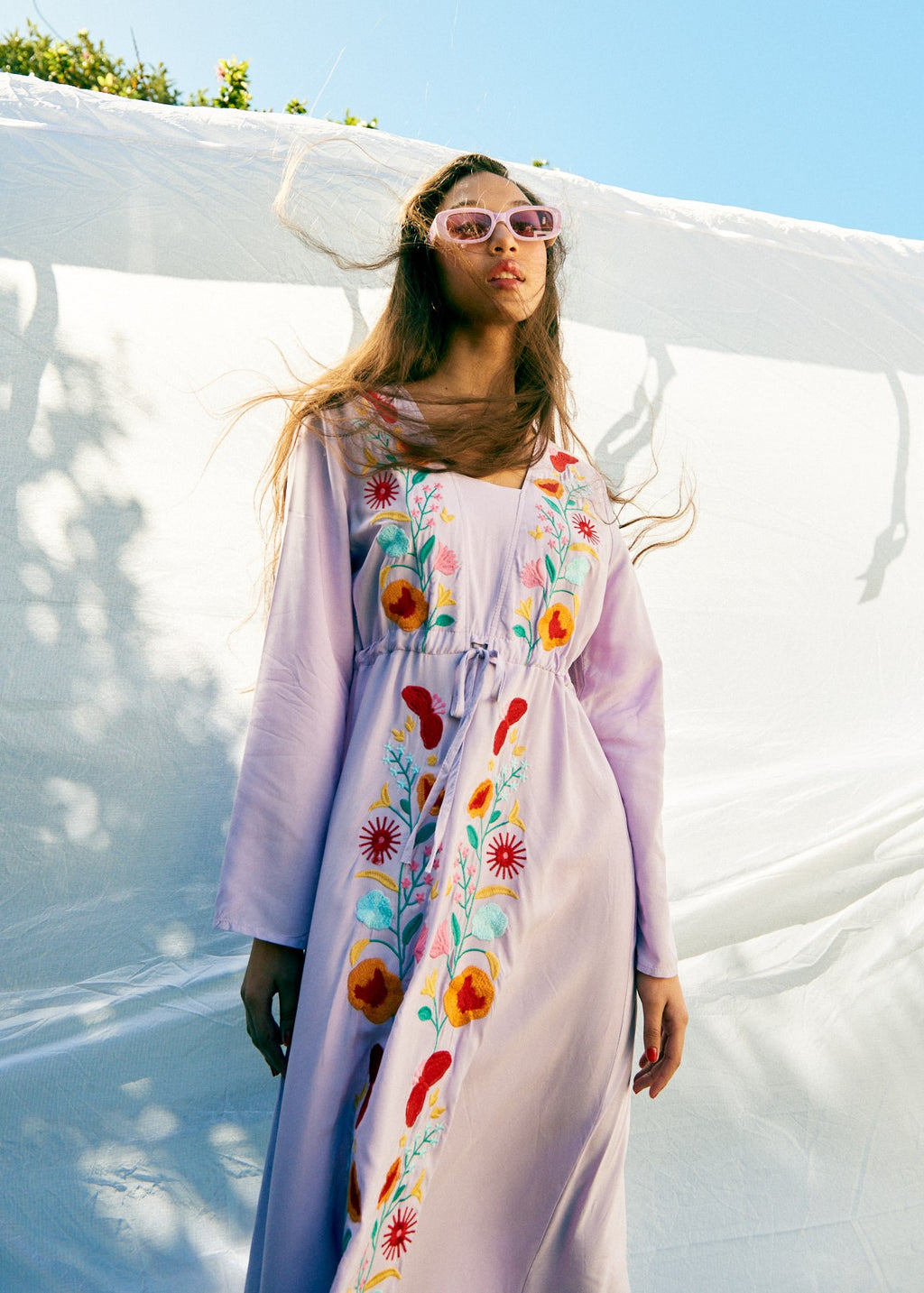 EMBROIDERED MIDI DRESS