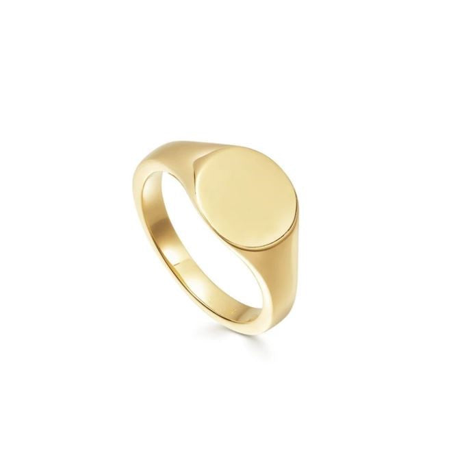 GOLD-PLATED SIGNET RING