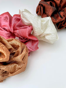 THE RACHEL TAFFETA SUPER SCRUNCHIES - SET OF 4