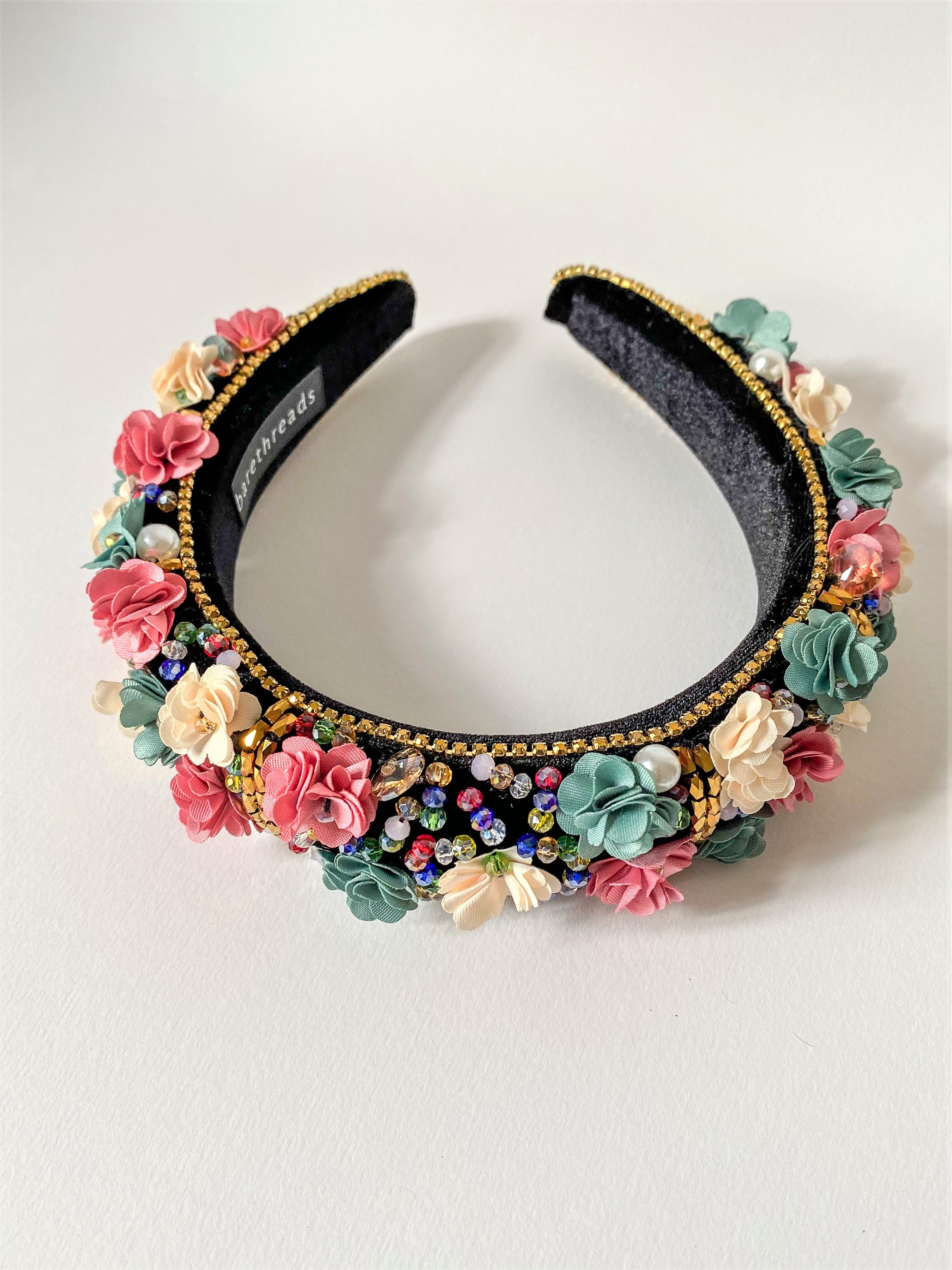 THE DAPHNE FLORAL ENCRUSTED HEADBAND