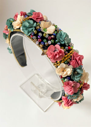 THE DAPHNE FLORAL ENCRUSTED HEADBAND