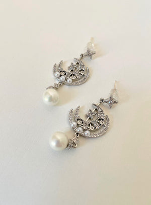 CRESCENT MOON PEARL DROPS