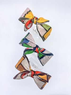 SCARF PRINT BANDS WITH TIE