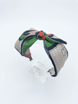 SCARF PRINT BANDS WITH TIE
