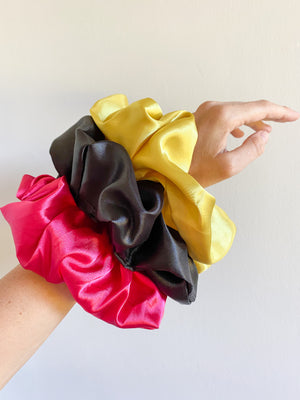 THE SANDRA SATIN SUPER SCRUNCHIES - SET OF 3