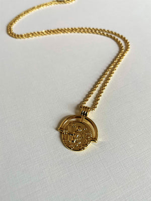 Gold roman arc clearance coin necklace