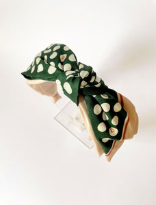 SATIN SCARF BOW BAND - GREEN