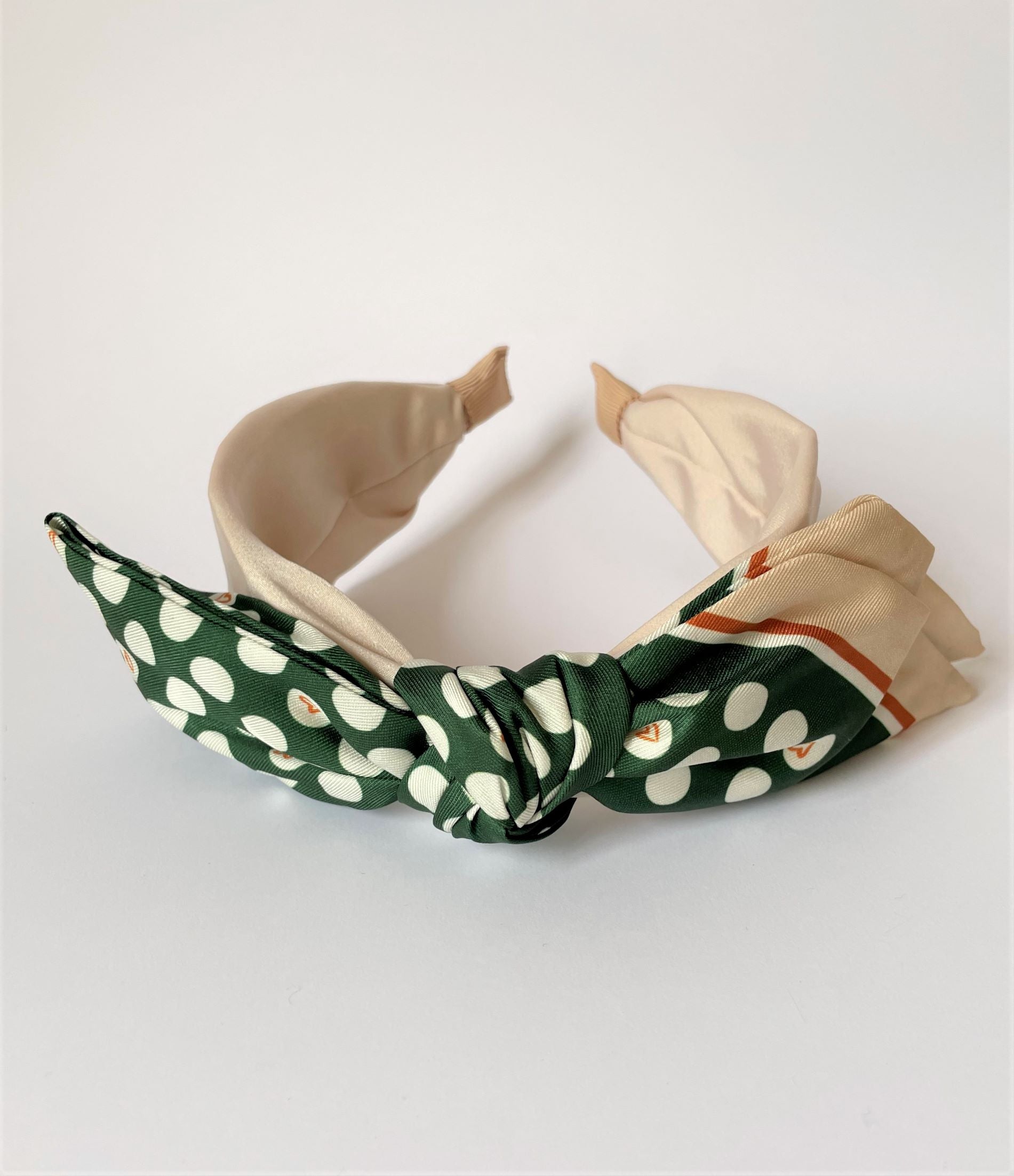 SATIN SCARF BOW BAND - GREEN