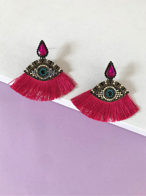 THE ATHENA EARRINGS - CERISE