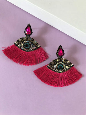 THE ATHENA EARRINGS - CERISE