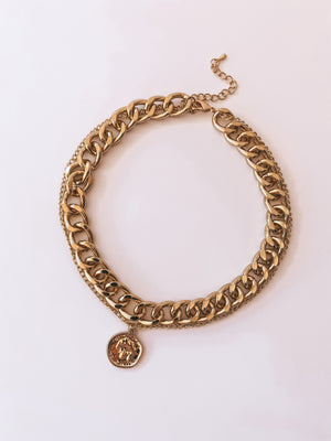 THE RUTH CHAIN CHOKER WITH COIN PENDANT
